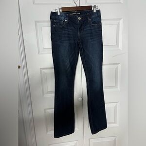 Express Dark Indigo Barely Boot Ultra Low Rise